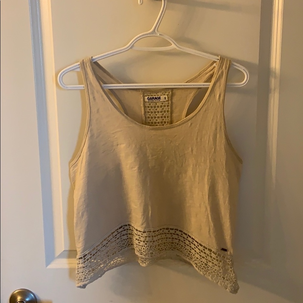 Tan garage tank top